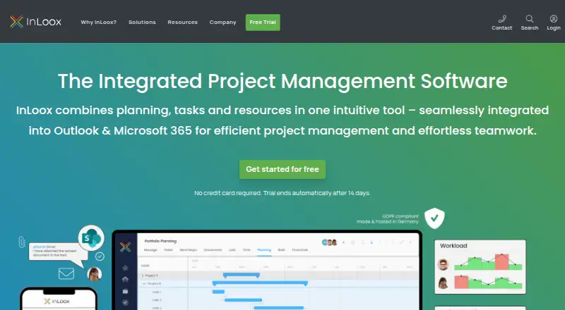 The InLoox homepage