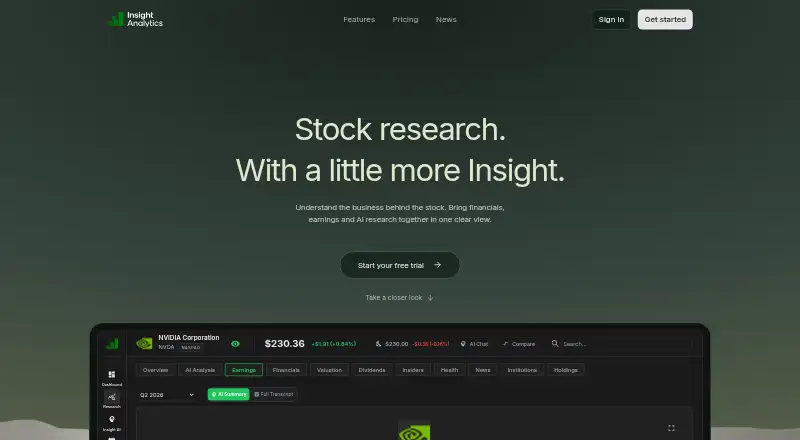 Insight Analytics's website