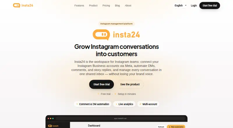 Insta24's website