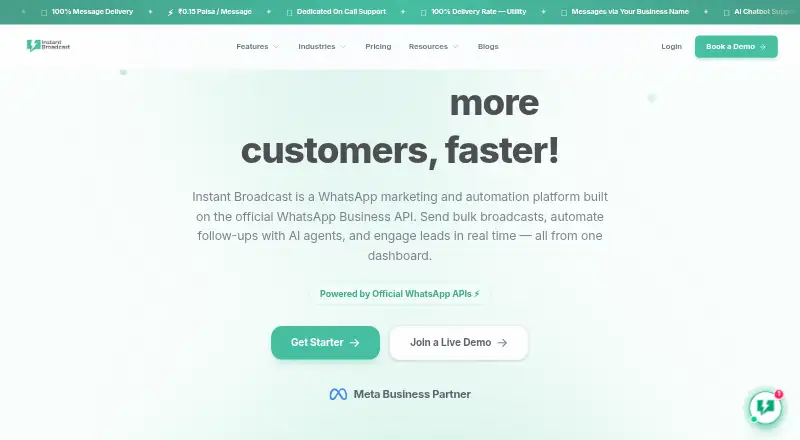 Instant Broadcast's website