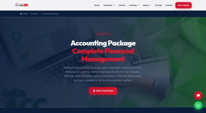 IntaHub Accounting Package's website