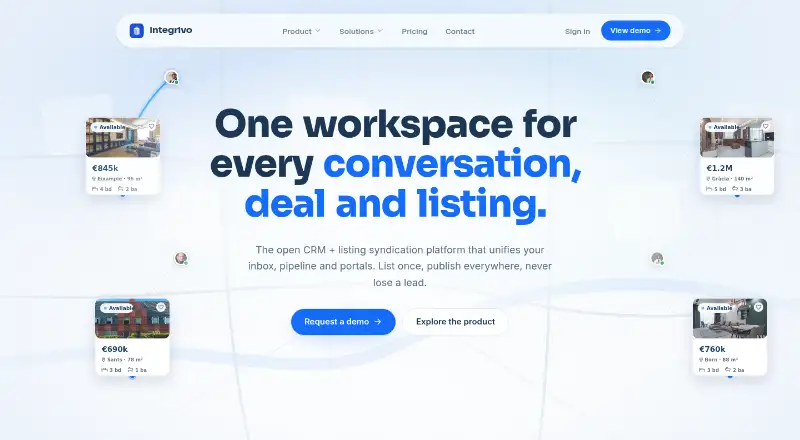 The Integrivo homepage