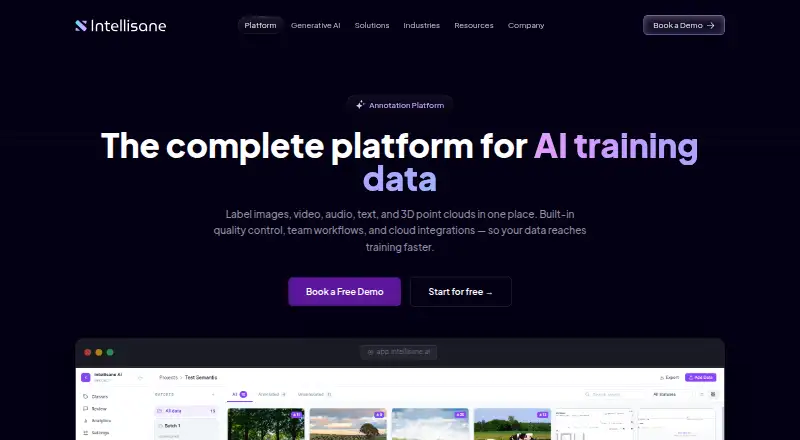 Intellisane Annotation Platform's website