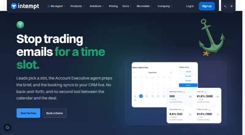 Intempt AI Schedule Maker's website
