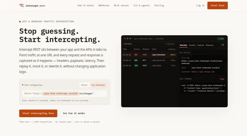 Intercept REST's website