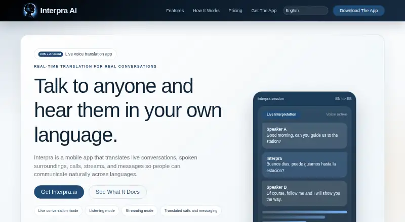 Interpra AI's website