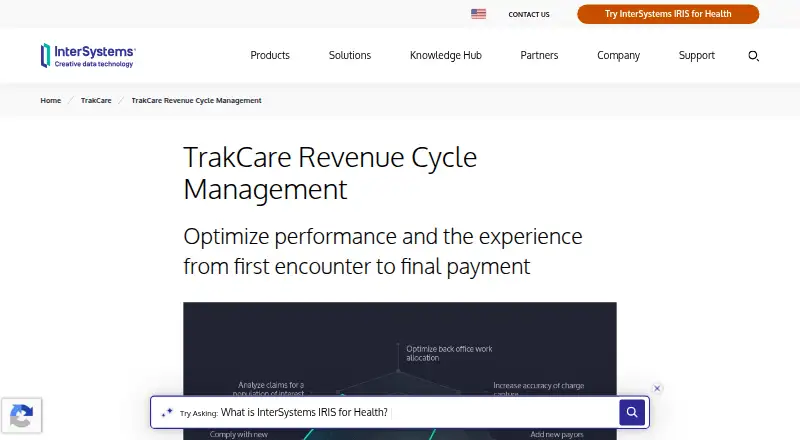 InterSystems TrakCare Revenue Cycle Management's website