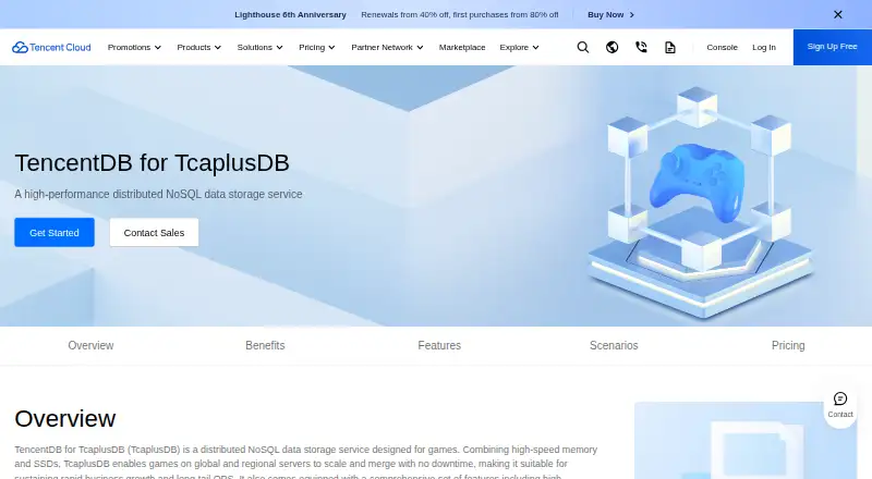 TencentDB for TcaplusDB's website