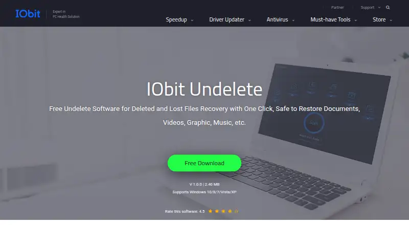 IObit Undelete's website