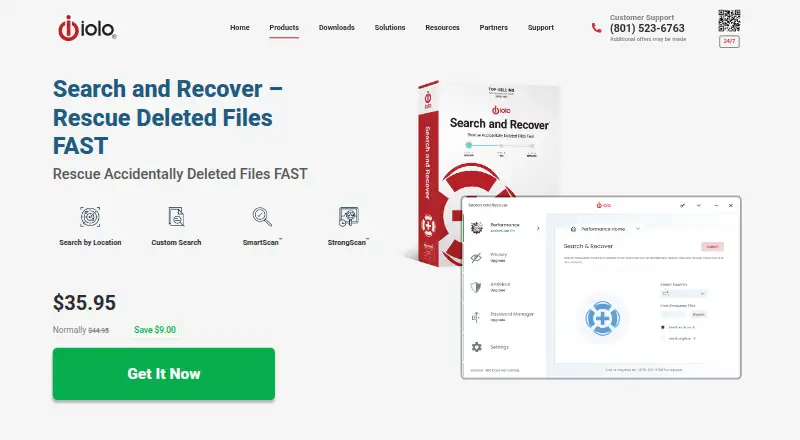 iolo Search and Recover's website