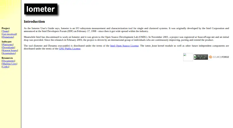 The Iometer homepage