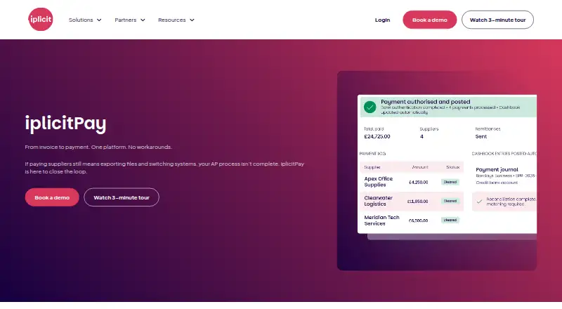 The iplicitPay homepage