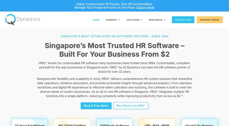 The HRiQ homepage