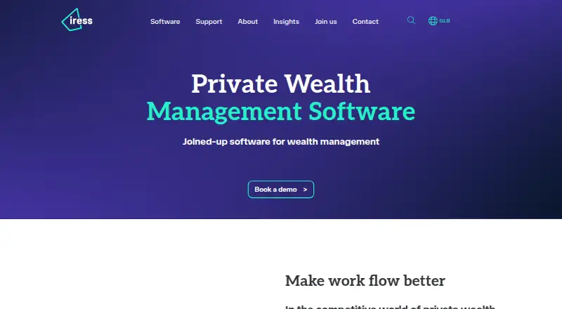 Iress Private Wealth's website