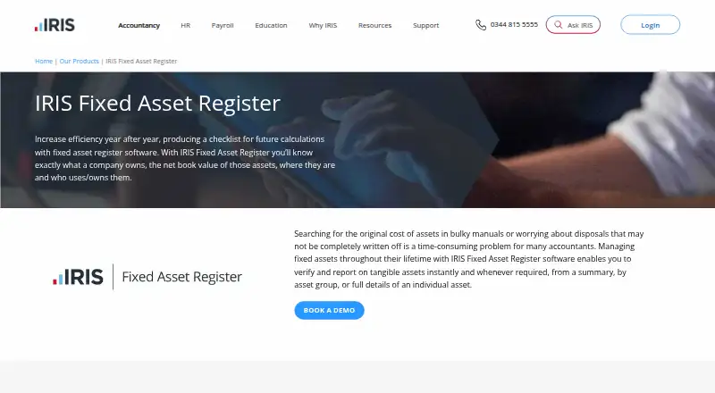 IRIS Fixed Asset Register's website