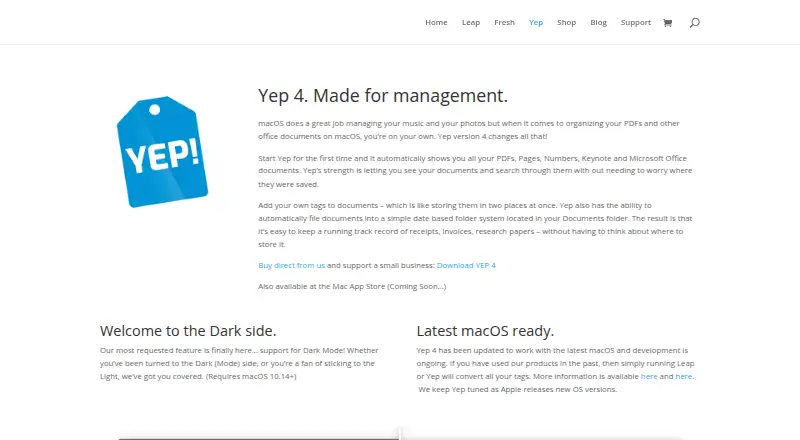 Yep's website