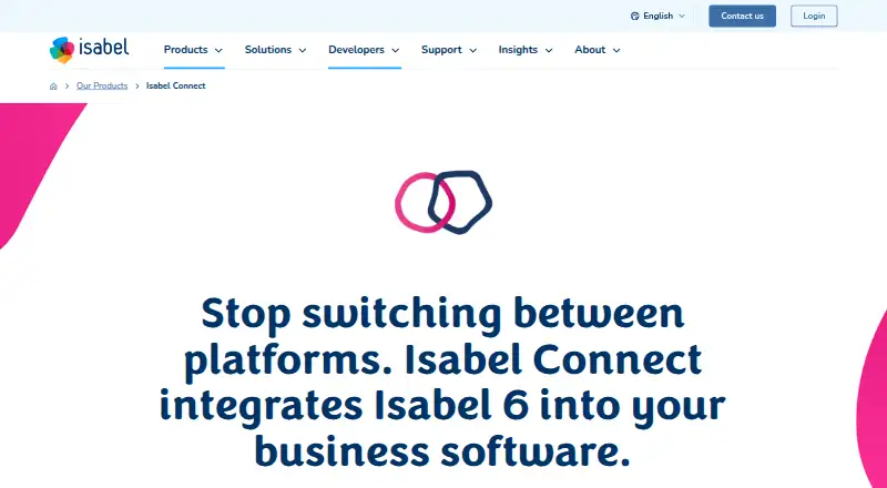 Isabel Connect's website