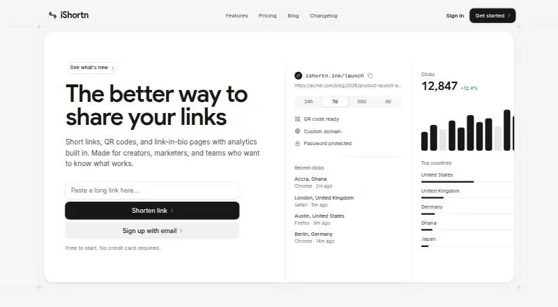 iShortn's website