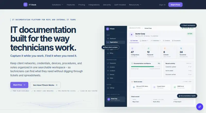 IT Dock's website