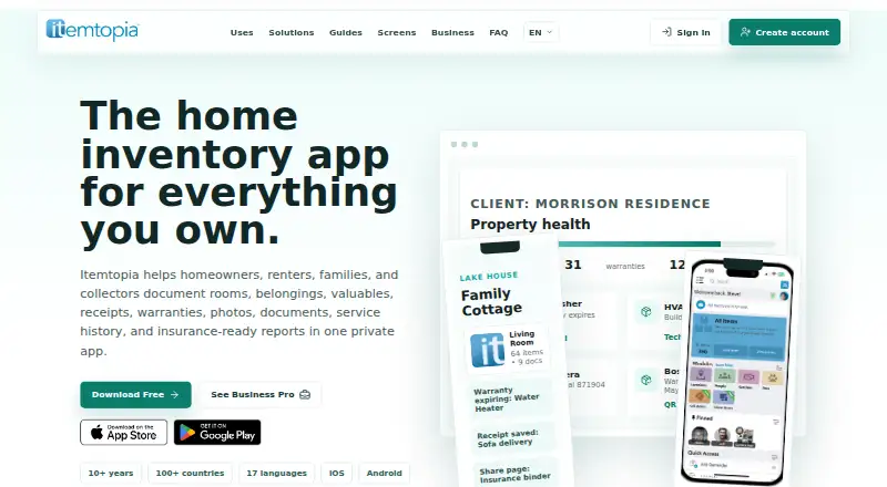 Itemtopia's website