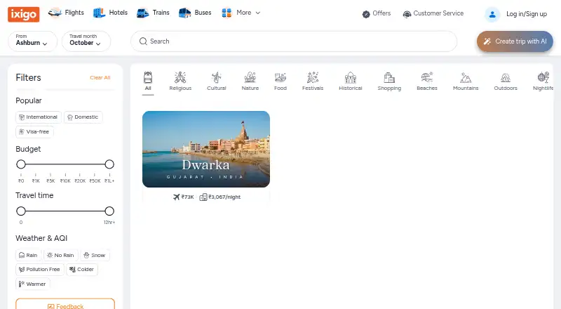 PLAN by ixigo's website