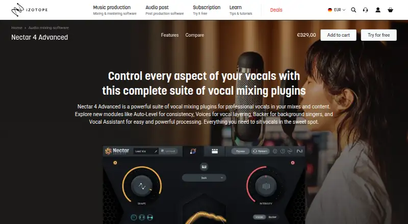 iZotope Nectar 4's website