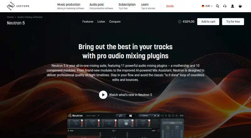iZotope Neutron 5's website