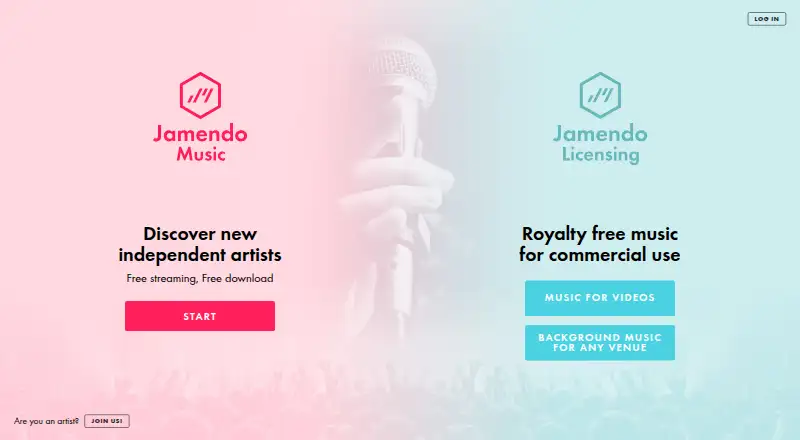 Jamendo Music's website