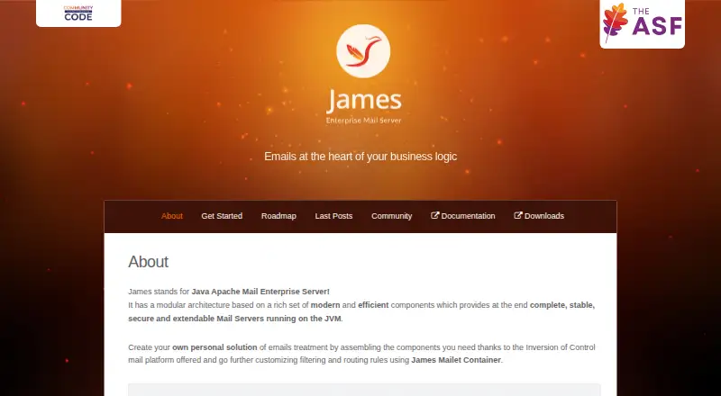 Apache James's website