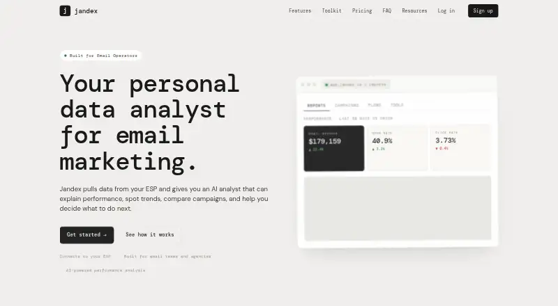 The Jandex homepage