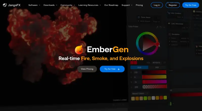 EmberGen's website