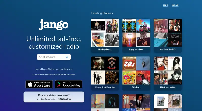 Jango's website