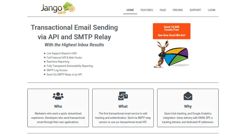 JangoSMTP's website