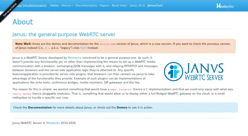 Janus Gateway's website