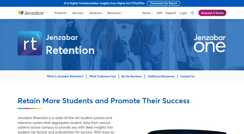 Jenzabar Retention's website