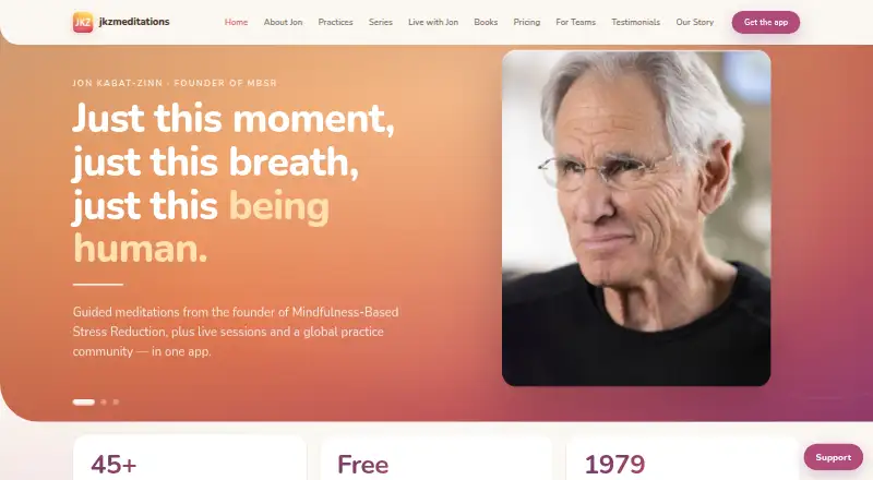 Jon Kabat-Zinn JKZ Meditations's website