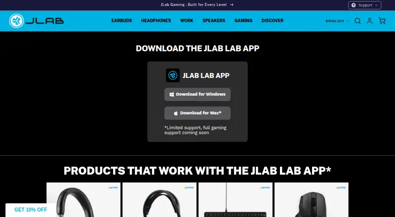 The JLab Lab App homepage