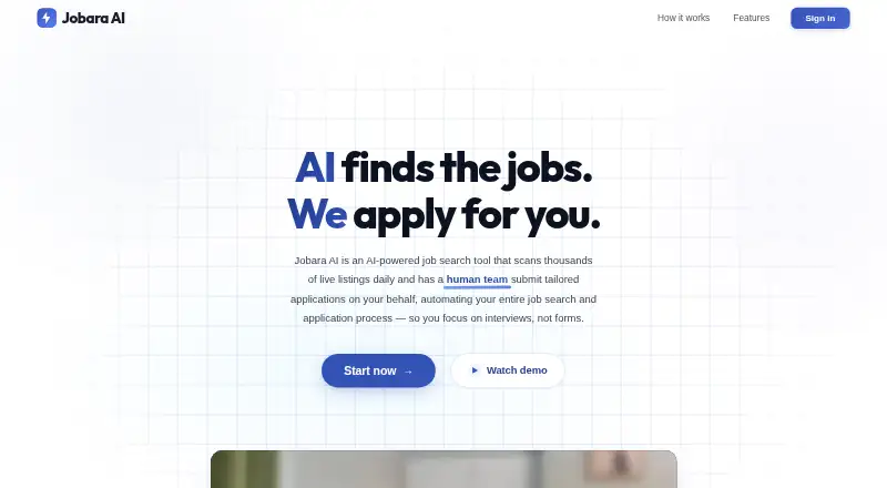 Jobara AI's website