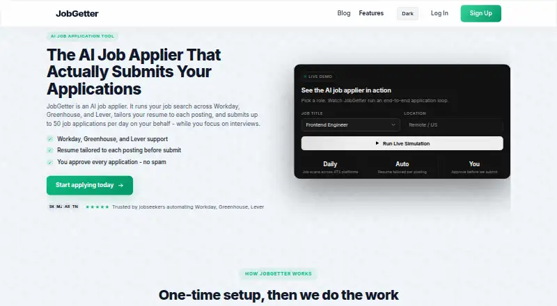 JobGetter's website