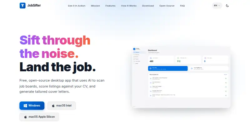 JobSifter's website
