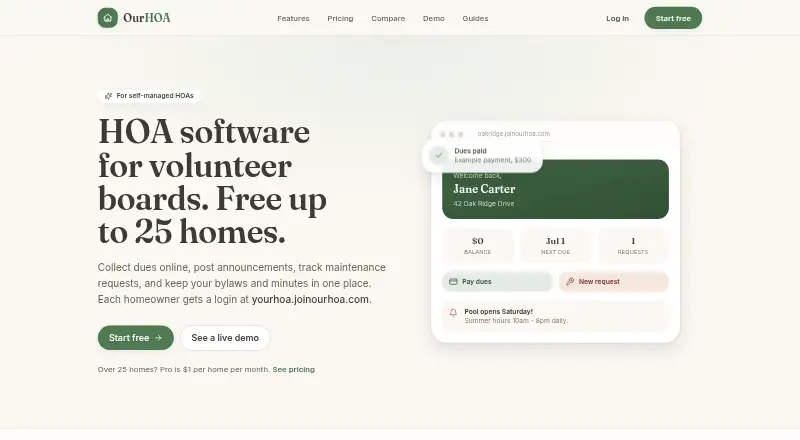 OurHOA's website