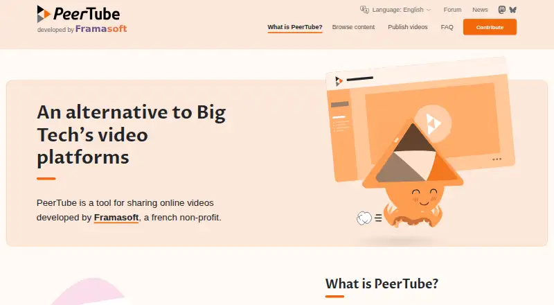 PeerTube's website