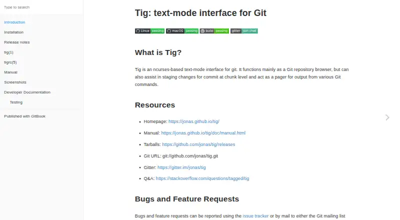 The Tig homepage