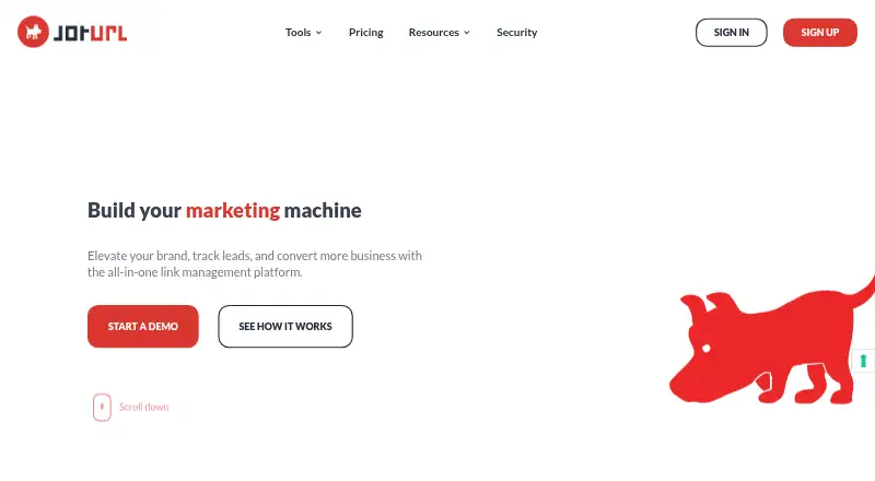 JotURL's website