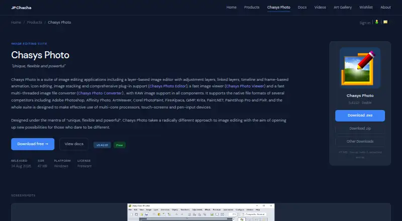 Chasys Photo (formerly Chasys Draw IES)'s website