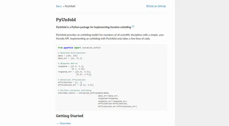 PyUnfold's website