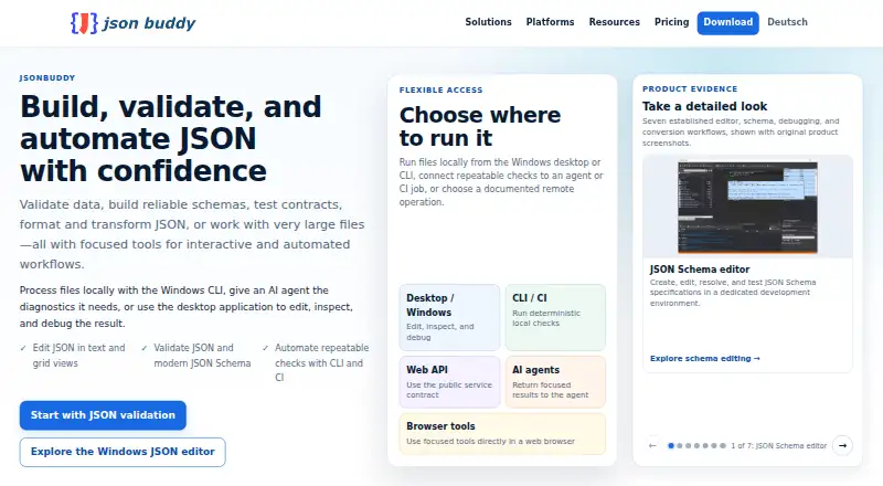 The JSONBuddy homepage