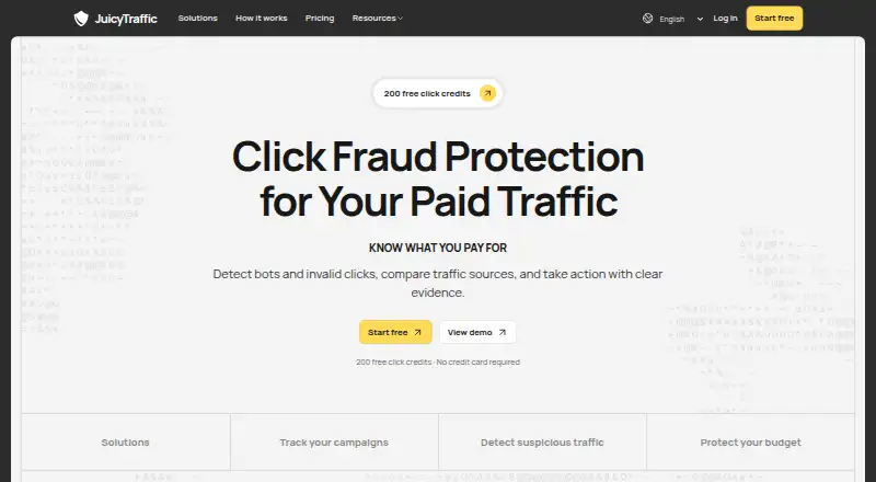 The JuicyTraffic homepage