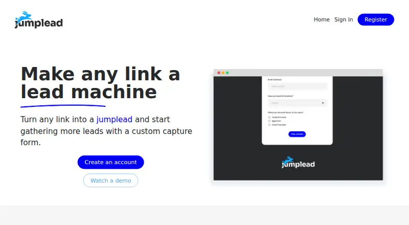 The Jumplead homepage