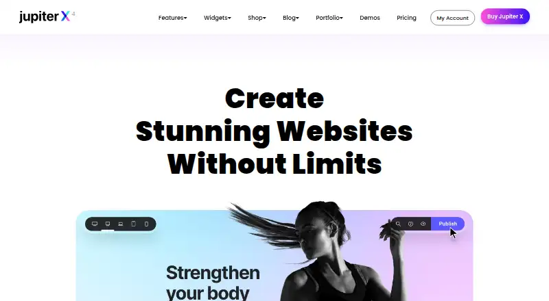 The Jupiter X homepage
